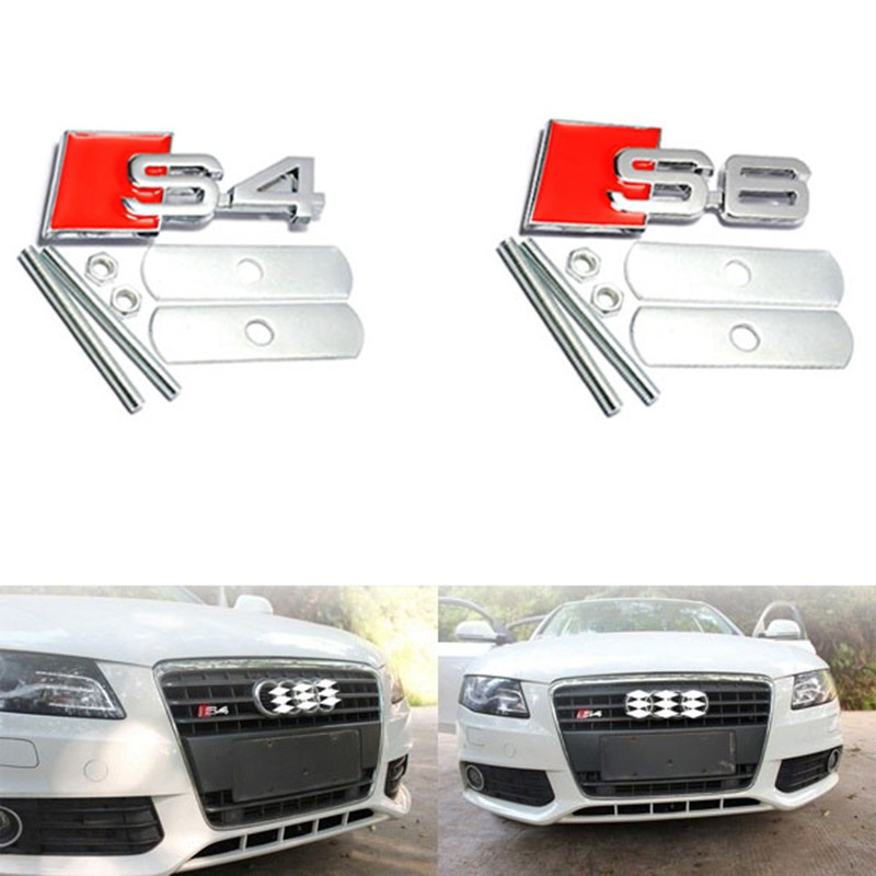NEW 3D Metal S4 S6 Front Grille Emblem Car Head Grill Badge Sticker For Audi A4L