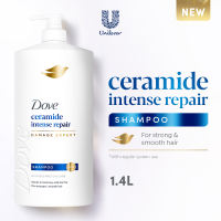 Dove Ceramide Intense Repair Shampoo 1.4L for Repairing Damaged Bleached Hair