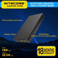 Nitecore NB20000 Gen 3 Ultra Lightweight Carbon Fiber Power Bank – 20000mAh Dual USB-C Ports Fast Charging