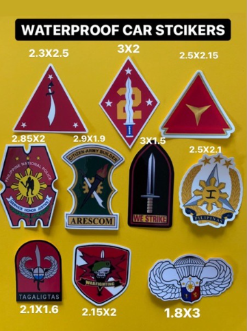 Waterproof Car Sticker PNP Arescom Warfighting Tabak Airborne AFP