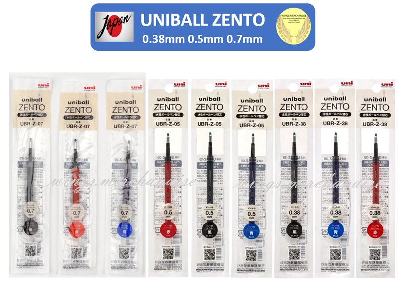 Uniball Zento Gel Pen Refill 0.38mm 0.5mm 0.7mm Japan Stationery wings.merchandise