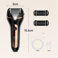Electric Callus Remover Foot Grinder Rechargeable Foot File Hard Skin Remover Pedicure Tools for Feet Electronic Callus Shaver Portable Waterproof Pedicure kit for Cracked Heels and Dead Skin Foot Care Foot Scrub with LED Light and 2 Roller Heads