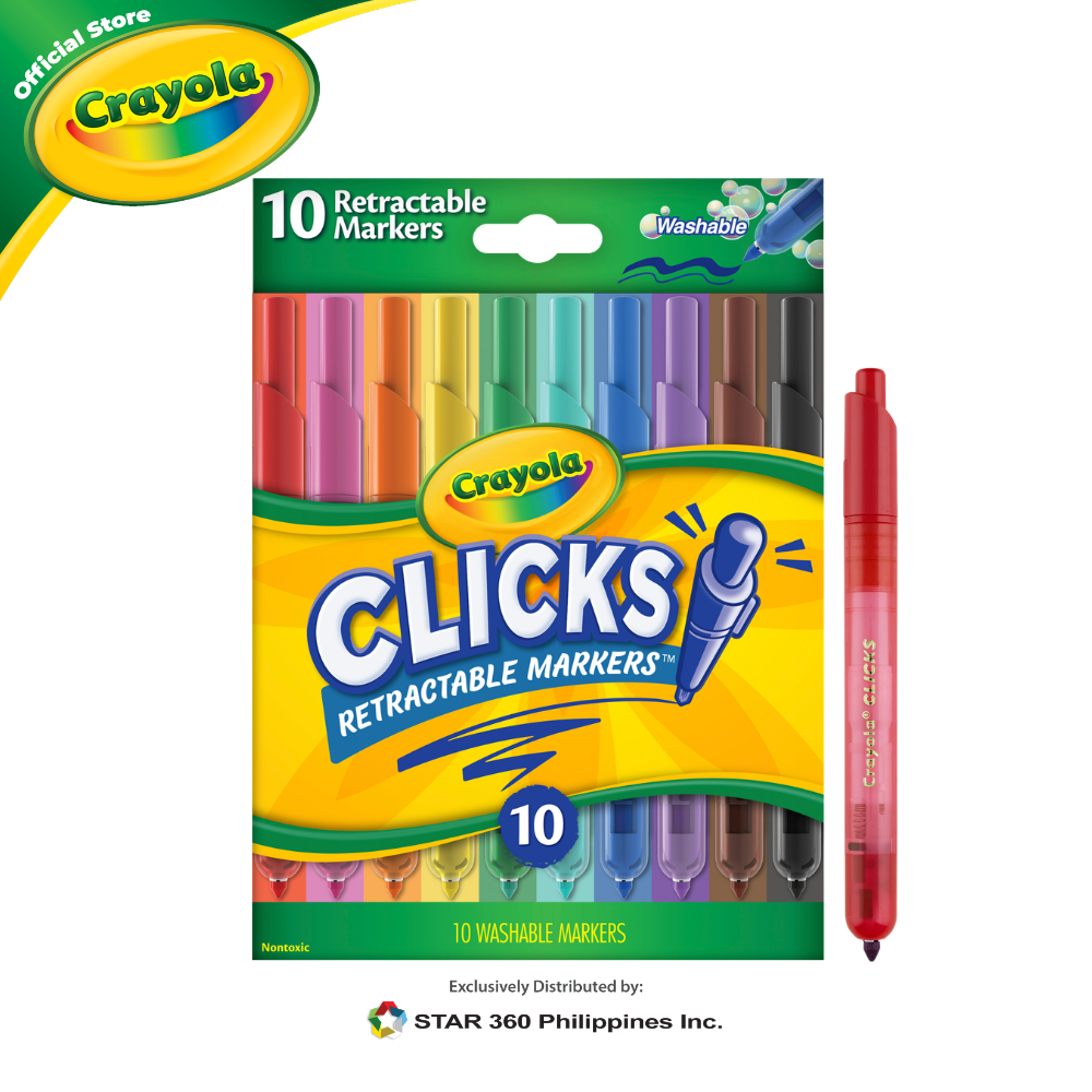 Crayola Clicks Washable Retractable Marker 10CT
