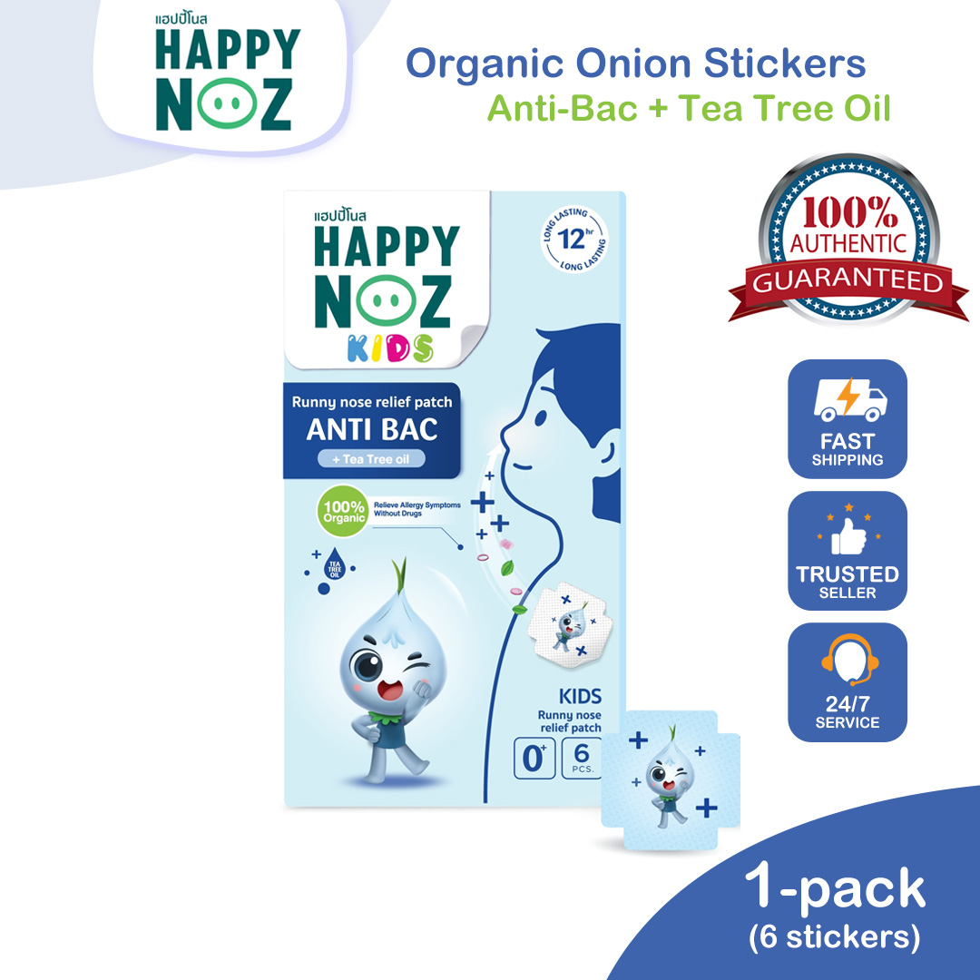 Happy Noz Anti-Cough 100% Organic Onion Sticker Patch - Yellow Box - Cough