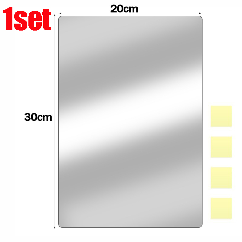 20*30cm Rectangle Acrylic Mirror Tiles with Adhesive 3D Flexible Mirror Sheets Wall Stickers HD Full Body Mirrors Stickers