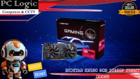 PC LOGIC | BIOSTAR RX580 8GB 2048SP 256BIT GDDR5 BLACK 2XDP+ HDMI DUAL FAN PCIE