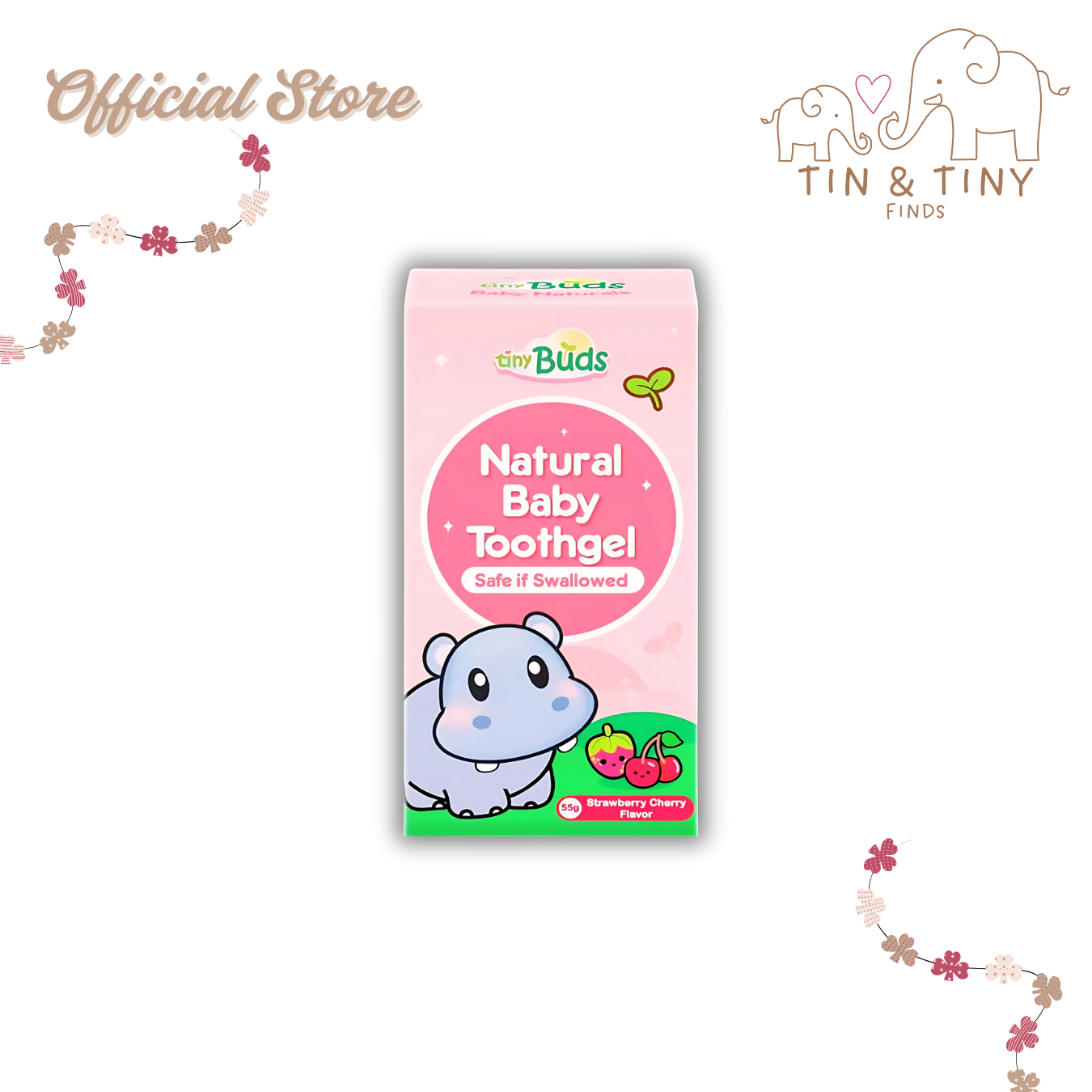Tiny Buds Natural Baby Toothgel Stage 1 Strawberry Cherry 55g