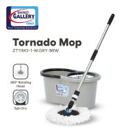Home Gallery Tornado Mop Spin-Dry Bucket with 1 Microfiber Mop Head Set | Original Spinner Mop | Floor Mop L45.5xW26xH21cm (ZT11M/3)