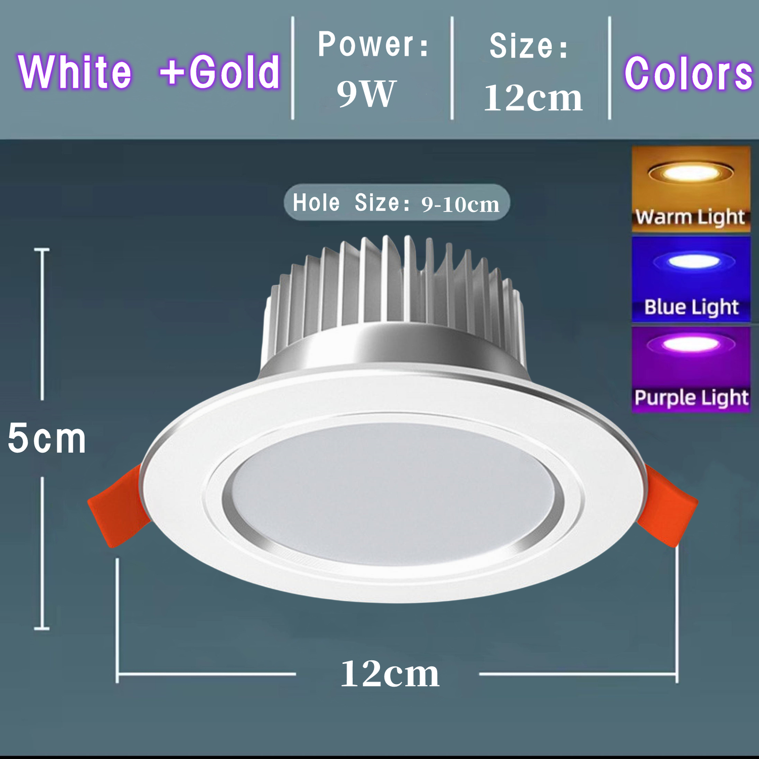 LED Downlight Power Pin Light 5W/7W/9W/12W Aluminum Material Home Use Commercial Use Tricolor Dimmable High Quality High Bright Energy Saving 80% LED Down Light LED Ceiling Li