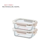 LOCAUPIN B1T1 Borosilicate Glass Airtight Lunch Box Leakproof Meal Prep Container Microwave Oven Safe Food Keeper