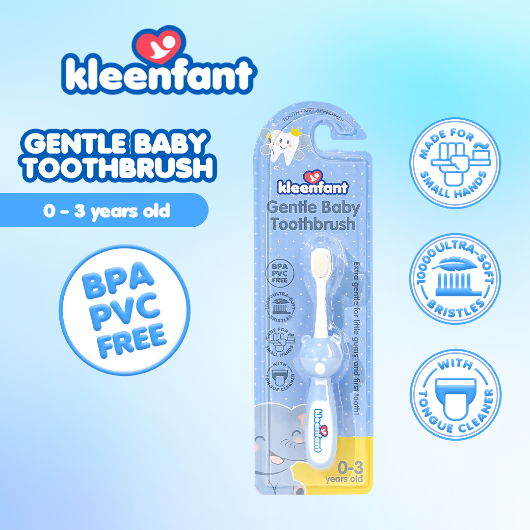 Babypal Kleenfant Baby Toothbrush Ultra-Soft Bristles Gentle on Gums and Tongue Cleaner BPA-Free