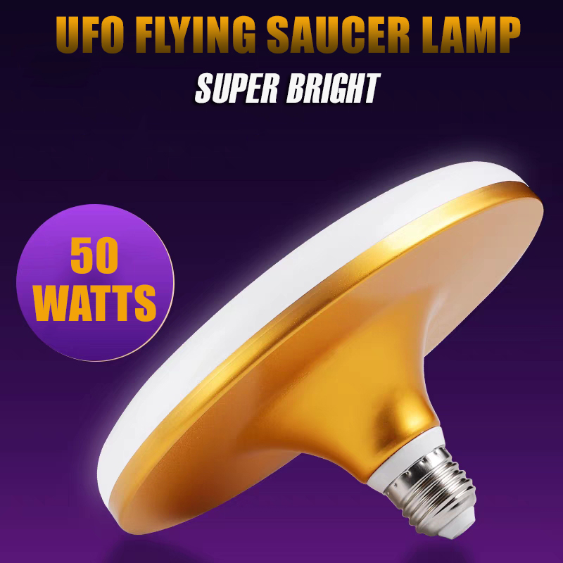 10 years lifespanFactory Supplier golden circular LED ceiling lamp bulb light ufo light flying saucer LED flat bulb light E27/B22 Base high brightness 12w-40w/church lights
