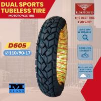 R17 & R19 D605 DUAL SPORTS TIRE FOR XR150L XTZ150 - DIAMOND TIRE 90/90-19 TL 110/90-17 TL 90/90-19 TT  110/90-17 TT