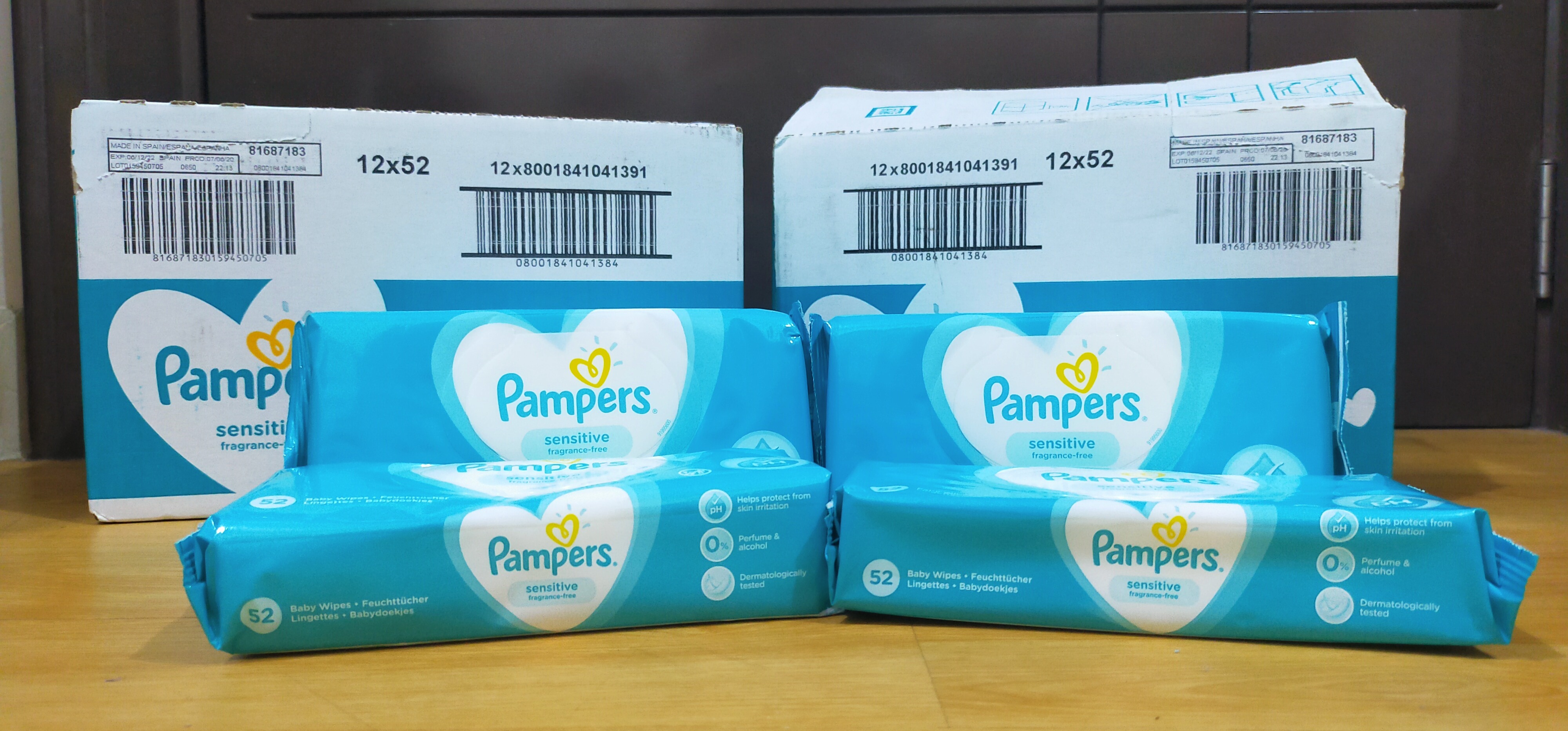 Pampers Sensitive Baby Wipes single pack 52 wipes (MADE IN SPAIN