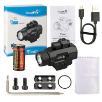 TrustFire GM07 laser torch 1050lm LED Glock Tactical Flashlight Equipped Quick Release and Disassembly Device USB Fast Charging Suitable for Universal Rail/Glock Rail/Picatinny 1913 Rail/Taurus Rail(Built-in Battery)