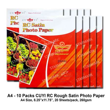 Cuyi RC Rough Satin Photo Paper - 10 Packs