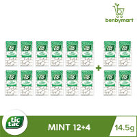 Tic Tac Mint Flavored Candies 14.5g (Pack of 12 + 4 Free)