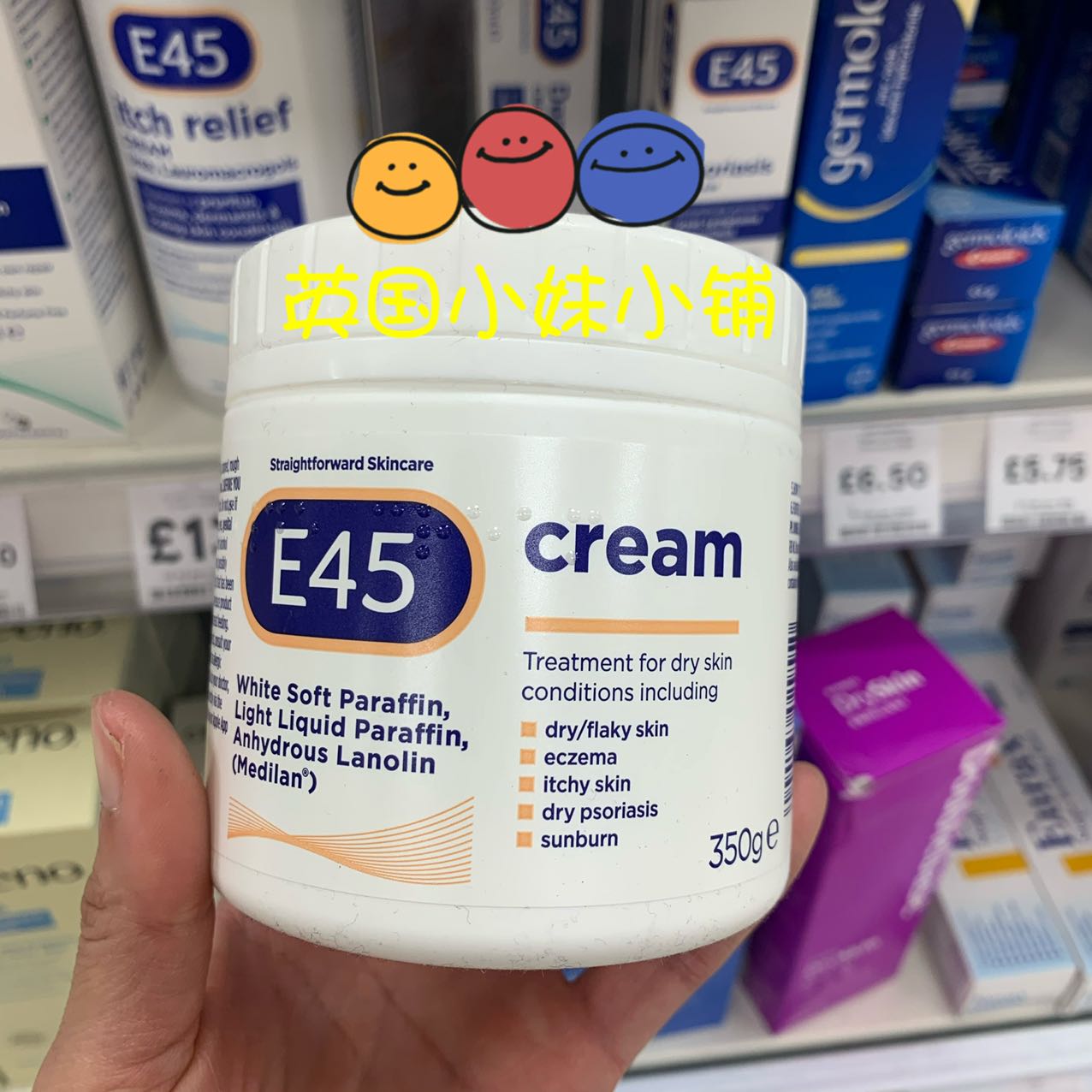 In Stock British White Pot E45 Cream Moisturizing Cream Deep Hydrating Children Cream For Women 350G
