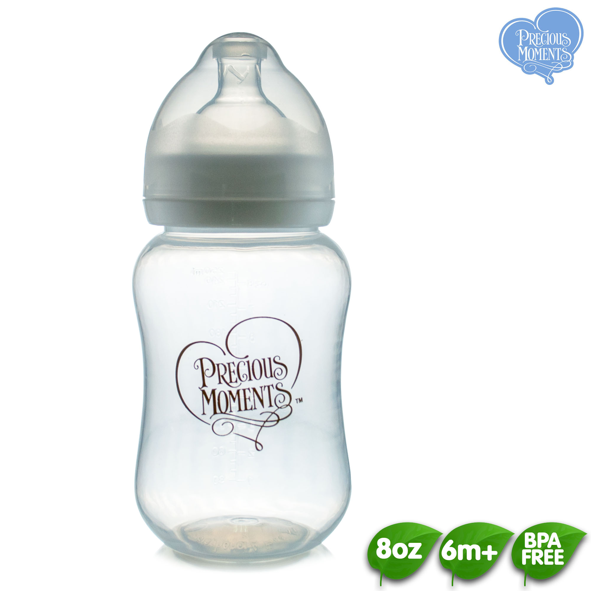 Precious Moments 8oz Wide Neck Clear Feeding Bottle