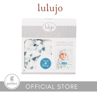 Lulujo Bamboo Bonnet & Swaddle Welcome Set-Navy Triangle