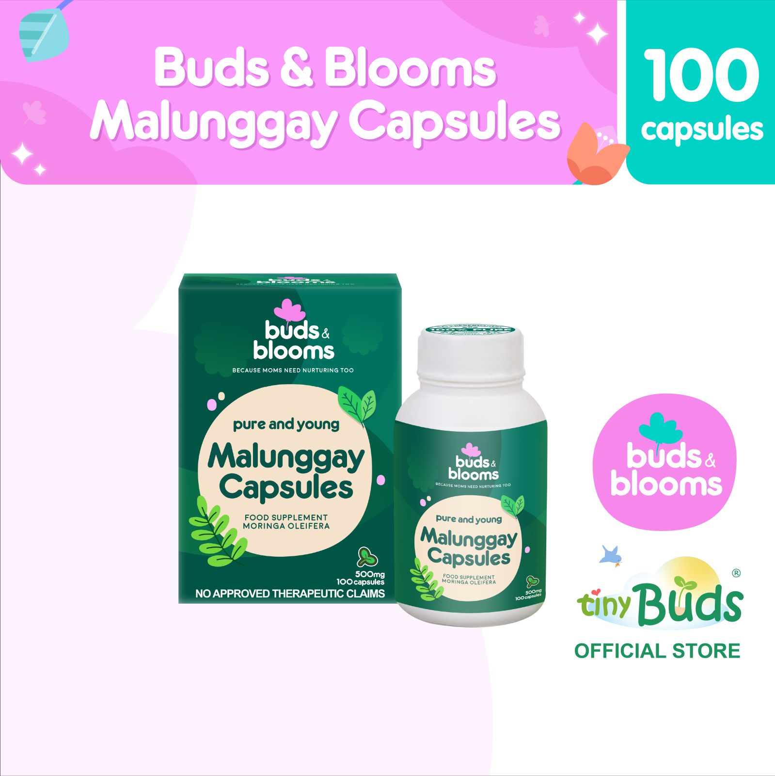 Buds & Blooms Pure & Young Malunggay Capsule - 100 capsules