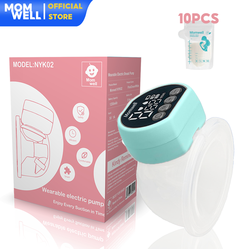 Momwell Wearable Electric Breast Pump Hands-Free Breast Pump Painless 24MM180ML 3 Mode 9 Level