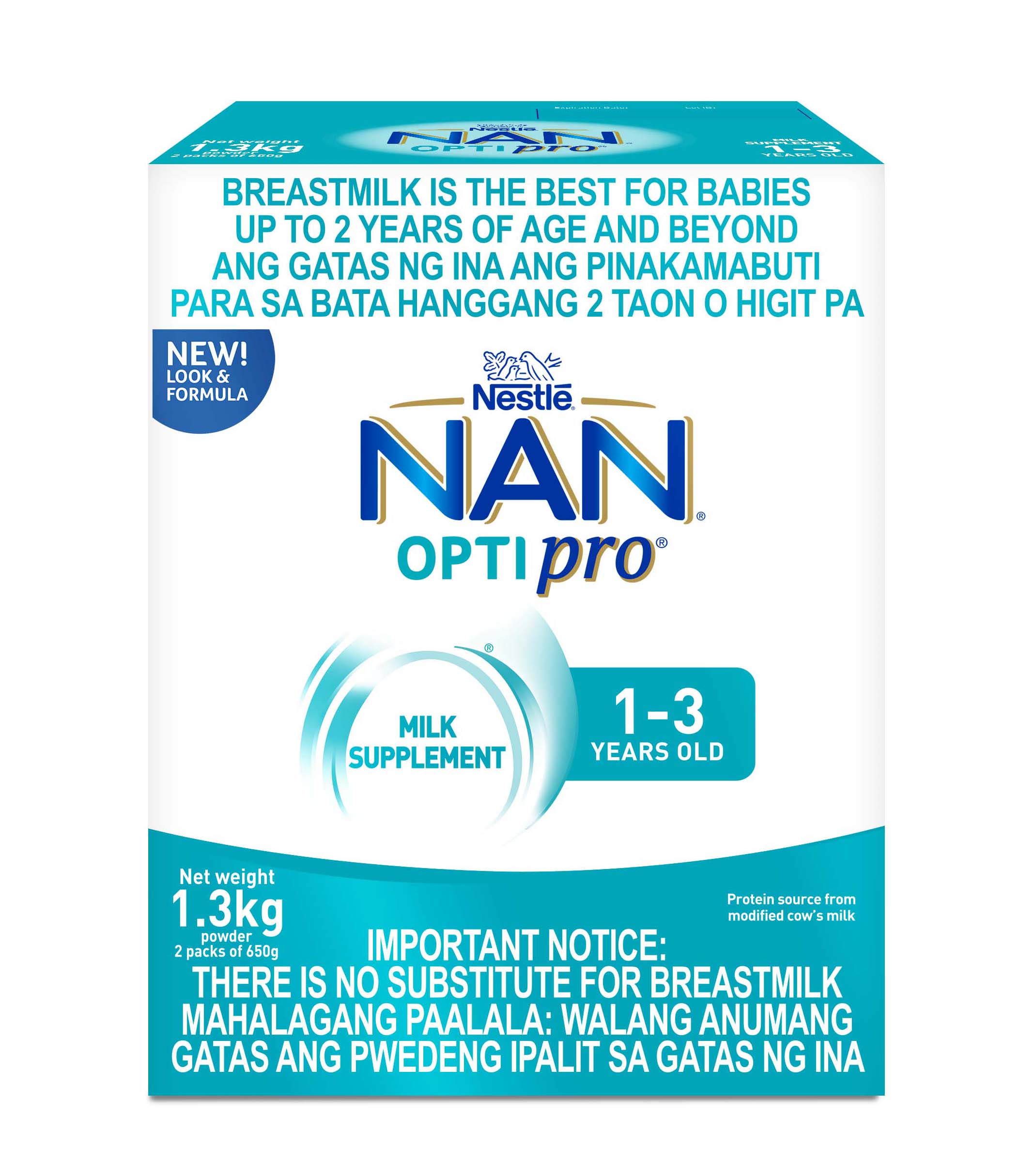 NAN Optipro Three Milk Supplement For 1-3 Years Old 1.3kg