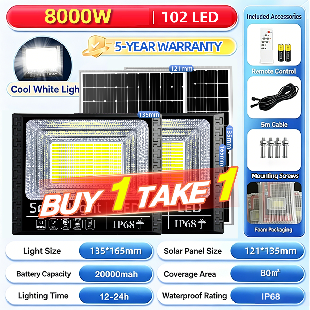 EEKOO Solar light led outdoor lighting IP68 waterproof with solar panel set energy saving buy 1 take 1 motion sensor ABS no heavy duty Flood lamp with remote control 5years warranty