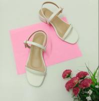 Annel/Azalea Janna in White 1 inch block heels sandals