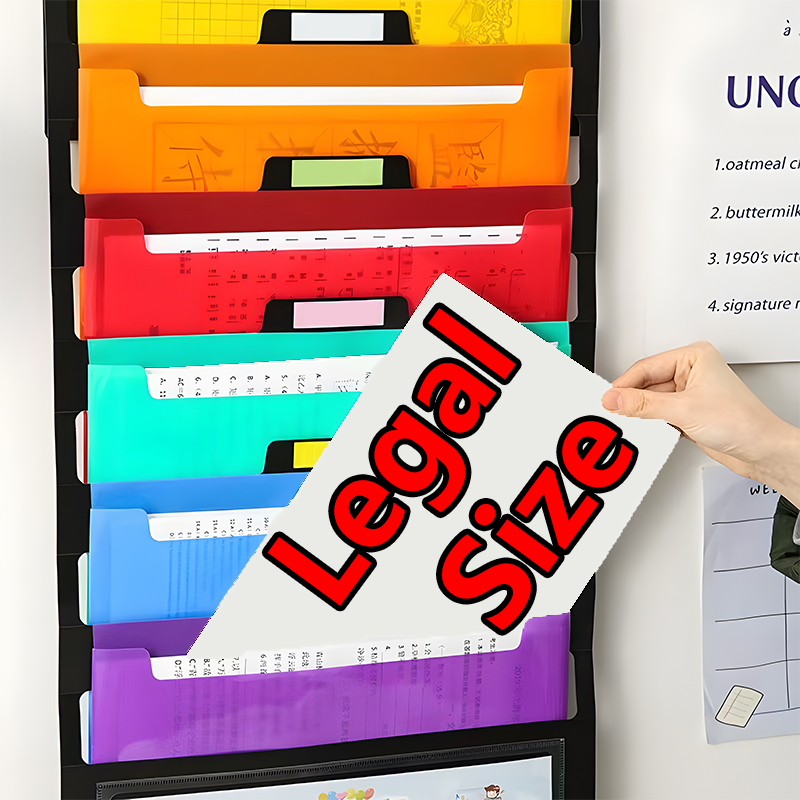 Long Size Folder File Organizer Folder Legal Size Wall-mounted Rainbow Department Classification Office Folder File Organizer