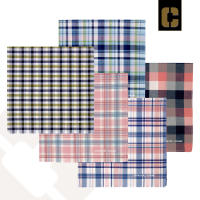 Caruso Ladies Checkered Pattern Colorful 100% Cotton Handkerchiefs 17″x17″ - Set of 5 pcs (26)