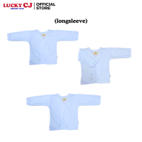 Lucky CJ Overlap Plain White Button | Longsleeves Shortsleeves Sleeveless | 3 6 12 pcs