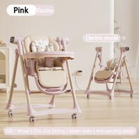 High Chair for Baby 2 in 1 Baby Feeding Dining Chair with Removable Food Tray Safety Belt Foldable Wheel Adjustable High Chair
