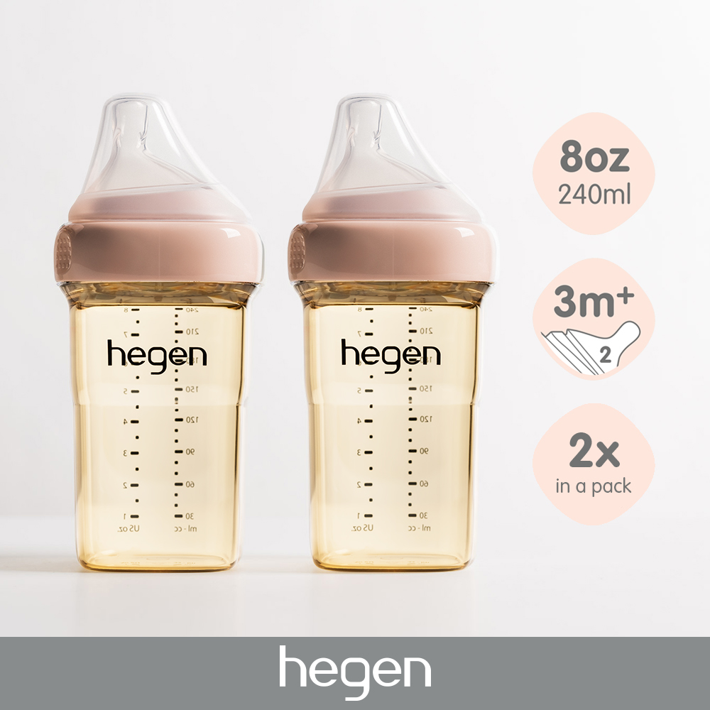 Hegen 8oz Feeding Bottle 2-pack Pink