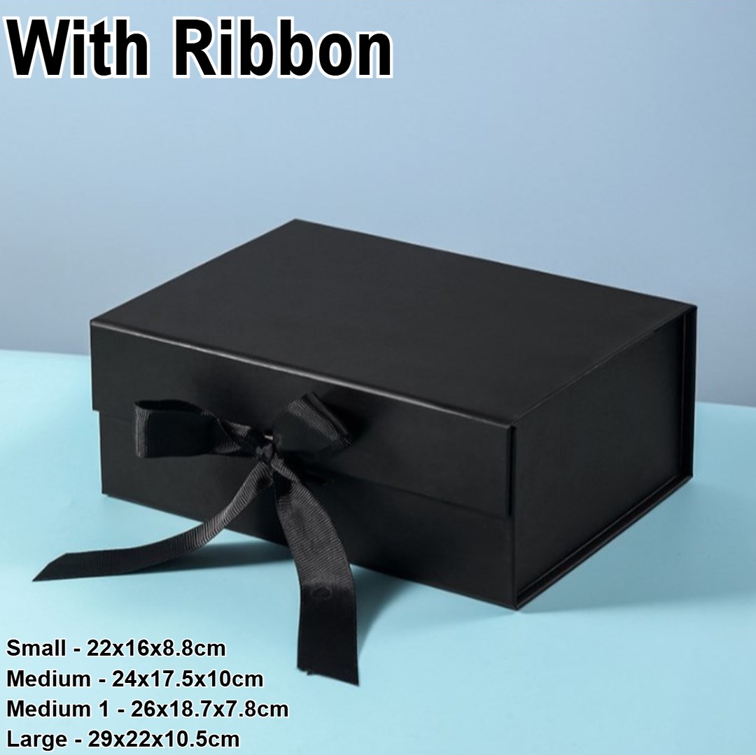 Premium Magnetic Closure Gift Box with Ribbon - Premium Rigid Presentation Box for Jewelry Cosmetics ect.