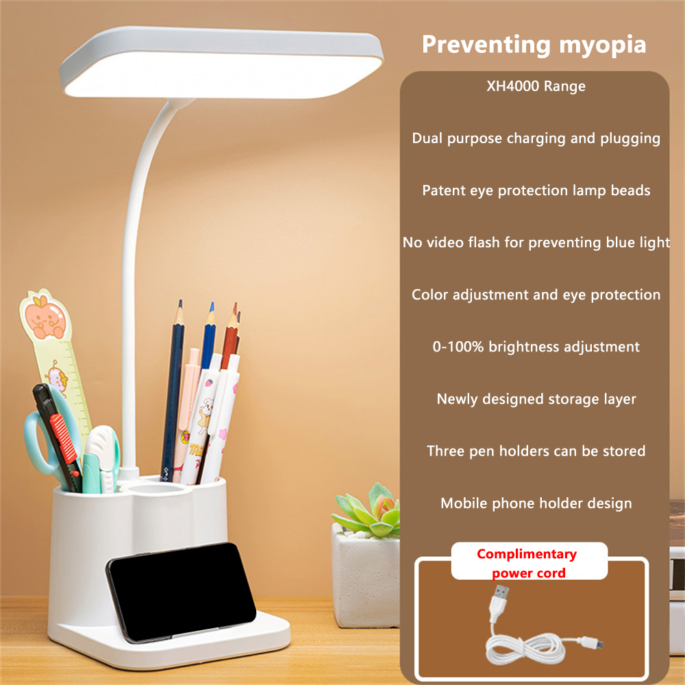 【BUY 1 TAKE 1】LED Clip Table Lamp 360° Flexible Reading Light Wireless Desk Lamp 3 Modes Touch Rechargeable Reading Light Children Study Work Book Light Clip Lamp Light PhIeo