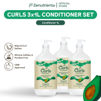 Curls by Zenutrients Avocado & Tea Tree Protein-Free Conditioner - 150ml 200ml 500ml 1L (Curl Define Organic & CGM)