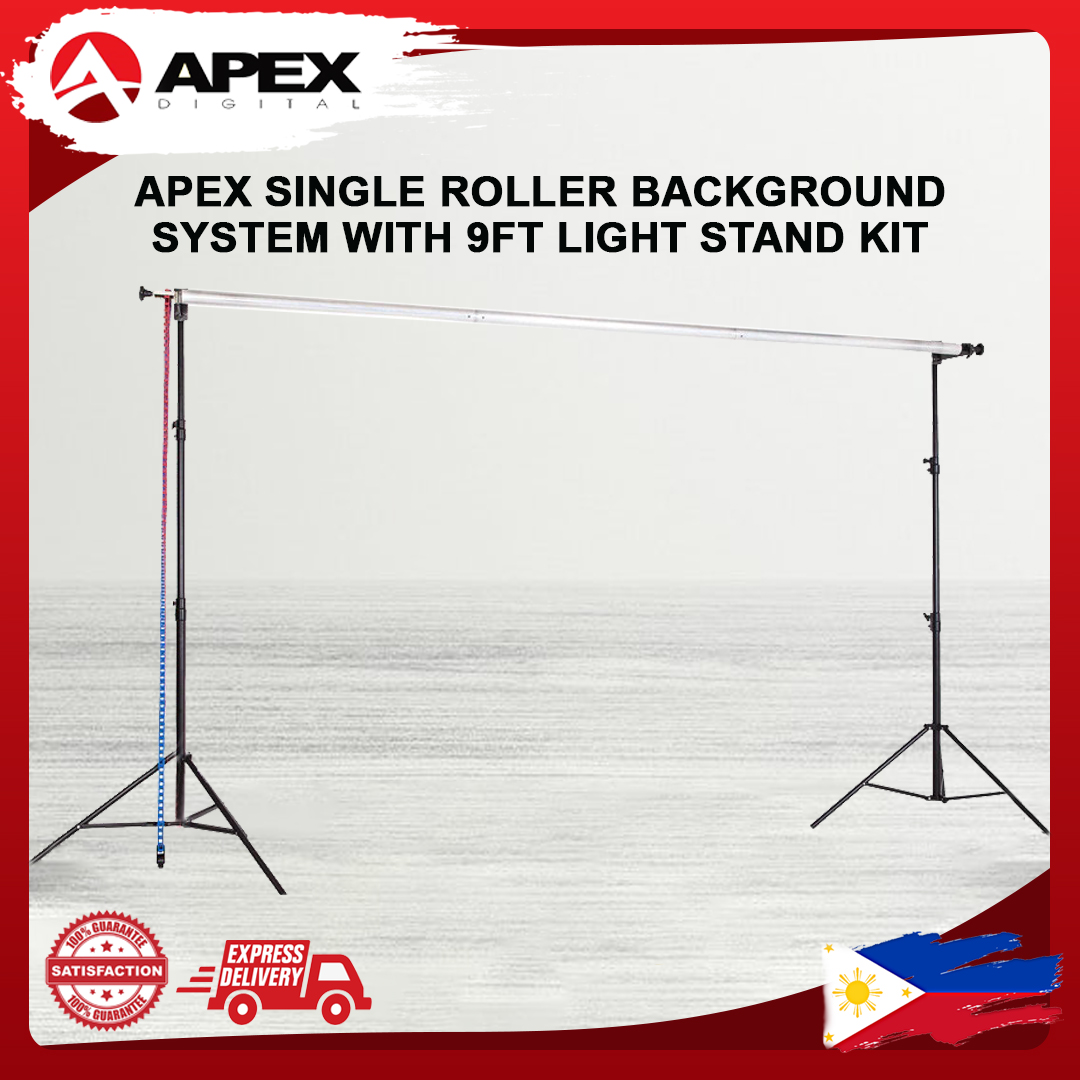 Apex Single Roller Background System With 9ft Lightstand Kit Review And Price