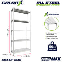 GBX All Metal Storage Shelves 3 4 and 5 Layers Adjustable Steel Rack White/Black Household Organizer Garage Rack