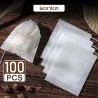 PAZU 100PCS/Pack 7 Sizes Empty Teabags String Heat Seal Filter Paper Herb Loose Tea Bag Drawstring Pouch Teabag Empty Unbleached Cotton Non-Woven Tea Strainer Disposable Seal Empty Tea Bag Filter Stop Coffee Filter Bag COD