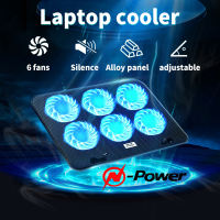 ATO Notebook Holder with Cooling Pad Laptop Cooler Stand Adjustable Foldable Laptop Cooler Pad 9″-18″ LED Light