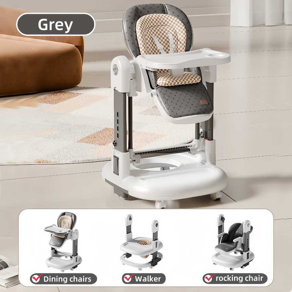 3 in1 High Chair for Baby Dining Chair/Rocking Chair/Baby Walker Multifunctional Adjustable Baby Chair for 0-6 Year