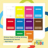 Orions Color Coding WRITING Notebook W/Plastic Jacket 80lvs- Set of 1 3 6 10 - BLUE RED Writing Lines