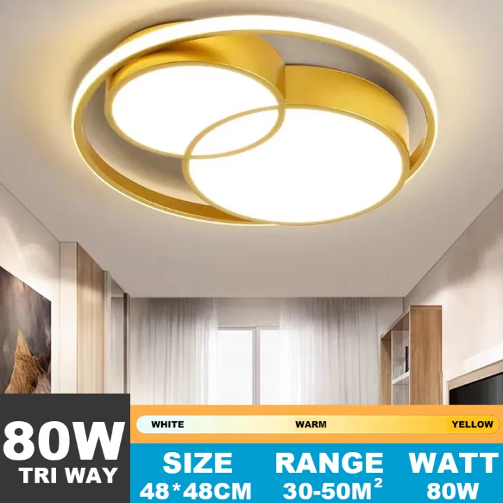 Khazik Ceiling light 3 color led ceiling lamp dimming nordic corridor light living room bedroom light with switch with remote