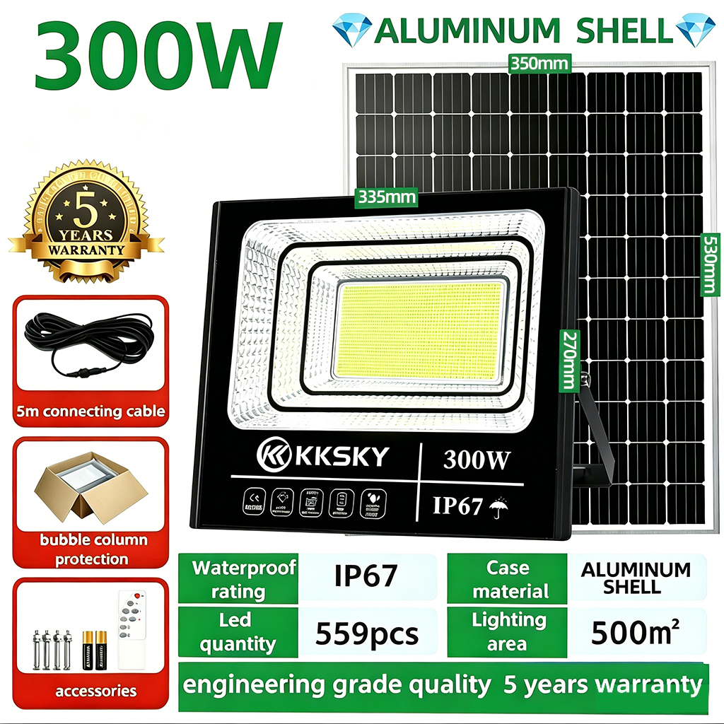 TOP SELLER[52.2k Sold]EEKOO Solar Lights buy 1 take 1 1000W 200W 300W Heavy Duty Garden Led Outdoor Flood Light Street Lamp with solar panel IP67 Waterproof 5 Year Warranty COD