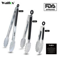 WALFOS BBQ Grilling Tong Salad Serving Food Tong Stainless Steel Metal Kitchen Tongs Barbecue Cooking Locking Tong