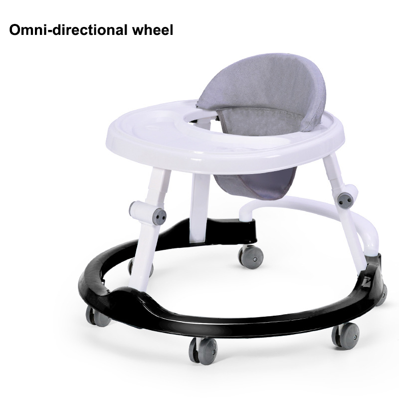 Baby Walker with Trolley and Foldable Design for 0-18 Months Adjustable Music Walker