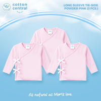 Cotton Central™ (3 pcs) Long Sleeve Tie-Side / Tieside Newborn Infant Baby 100% USA Cotton Boy Girl Stuff And Clothes