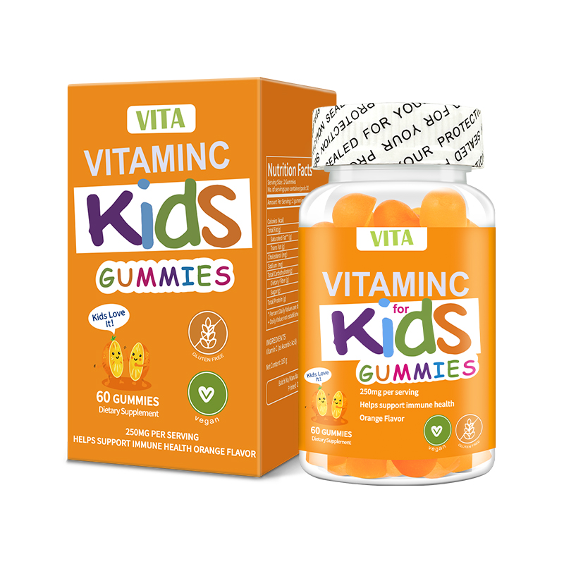 【FDA Certification】VITA Orange Kids Gummies DHA Probiotics Flavor Vitamin C Multivitamin Immunity Gummy Calcium Supplement Baby Gummies