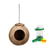Natural Coconut shell Bird nest Wooden love birds Bird house for parrot cockatiel parakeet finch